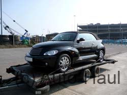 I collected this  PT Cruiser from a dealer in Birmingham to Southampton. It was cheaper to send this car to be converted for a disabled driver in the States than get in converted in the UK! When it was converted I delivered it to a very happy young lady.
