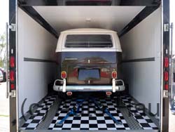 rear view of camper ready for transport