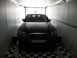 Audi RS 6 in our enclosed trailer.
