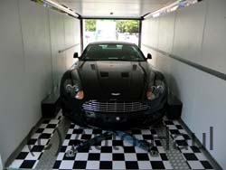 Aston Martin DBS loaded into out enclosed trailer & on its way to a customer.