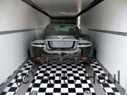 Aston Martin DBS loaded into out enclosed trailer & on its way to a customer.