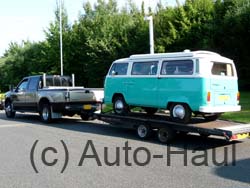 A Bay window camper on it's way to a new home.