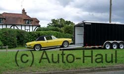 Triumph Stag being loaded to go to a new owner.