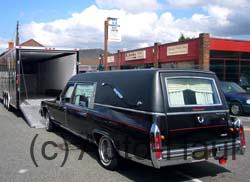 Cadillac Hearse delivery for a Funeral Director in Wiltshire