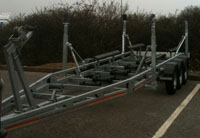 One of our trailers with the high level hull supports fitted