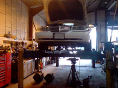 Gearbox change on a Lincoln Towncar 120 Stretch Limousine. 